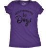 Womens Easily Distracted by Dogs T Shirt Funny Graphic Dog Mom Lover(Heather Purple)
