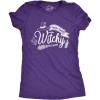 Womens Feelin Kinda Witchy T Shirt Funny Halloween Witch Tee(Heather Purple)