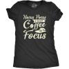 Womens Hocus Pocus I Need Coffee to Focus T Shirt Funny Halloween Witch Tee(Heather Black)