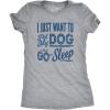 Womens I Just Want to Pet My Dog and Go to Sleep Funny T Shirt Novelty Lover(Light Heather Grey)