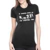 Womens If Zombies Chase Us I’m Tripping You Funny Sarcastic Halloween T Shirt(Black)