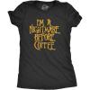Womens I’m A Nightmare Before Coffee T Shirt Funny Christmas Movie Tee(Heather Black)