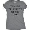 Womens Im Only Talking to My Cat Today T Shirt Funny Sarcastic Cool Tee for Mom(Dark Heather Grey)