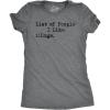 Womens List of People I Like Dogs T Shirt Funny Pet Lover Mom Graphic Tee Ladies(Dark Heather Grey)