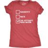 Womens Naughty Nice an Attempt was Made T Shirt Funny Christmas Santa’s List Novelty Tee(Heather Red)
