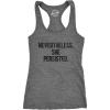 Womens Nevertheless She Persisted Funny Political Congress Senate Fitness Tank Top(Dark Heather Grey)