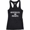Womens Nevertheless She Persisted Funny Political Congress Senate Fitness Tank Top(Heather Black)
