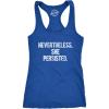 Womens Nevertheless She Persisted Funny Political Congress Senate Fitness Tank Top(Heather Royal)