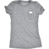 Womens Pocket Shark Funny T Shirts Printed Graphic Jaws Cool Shark Novelty T Shirt(Light Heather Grey – Pocket Shark)