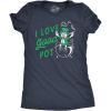 Womens Saint Patricks Day T Shirts for Pubs Funny Drinking Shirts for Women(Heather Navy – Love Pot)