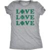 Womens Saint Patricks Day T Shirts for Pubs Funny Drinking Shirts for Women(Light Heather Grey – Love Shamrock 3x)