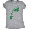 Womens Saint Patricks Day T Shirts for Pubs Funny Drinking Shirts for Women(Light Heather Grey – Shamrock Glitter)