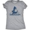 Womens Sharkasm T Shirt Funny Sarcastic Shark Summer Vacation Graphic Novelty Tee(Light Heather Grey)