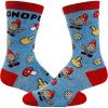 Women’s Socks Funny Mushroom Gnome Fantasy Fairy Tale Novelty Footwear(Blue)