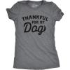Womens Thankful for My Dog T Shirt Funny Cute Pet Puppy Thanksgiving Graphic Tee(Dark Heather Grey)
