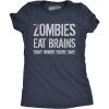 Womens Zombies Eat Brains so You’re Safe Funny T Shirt Halloween Living Dead Tee(Navy)