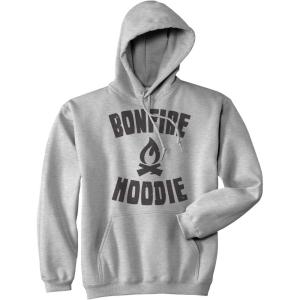 Crazy Dog T-Shirts Bonfire Hoodie Funny Camping Outdoor Summer Vacation Unisex Sweater Hoodie(Light Heather Grey)