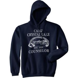 Crazy Dog T-Shirts Camp Crystal Lake Funny Graphic Camping Vintage Graphic Horror Novelty Hoodie
