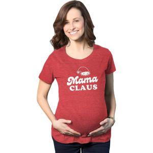 Crazy Dog T-Shirts Papa Mama Uncle Auntie Claus Family Christmas Photo Group Matching Novelty Tees(Heather Red – Mama)