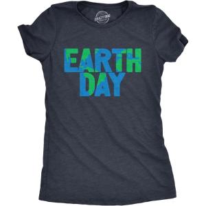 Womens Earth Day T Shirt Funny Awesome Environmental Nature Recycling Tee for Ladies(Heather Navy – Earth Day)