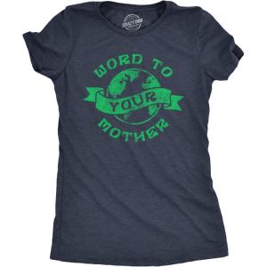 Womens Earth Day T Shirt Funny Awesome Environmental Nature Recycling Tee for Ladies(Heather Navy – Word Mother)