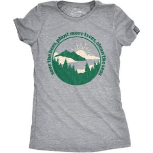 Womens Earth Day T Shirt Funny Awesome Environmental Nature Recycling Tee for Ladies(Light Heather Grey – Save Bees)