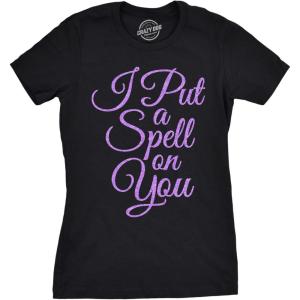 Womens I Put A Spell On You T Shirt Funny Halloween Movie Tee for Ladies(Black)