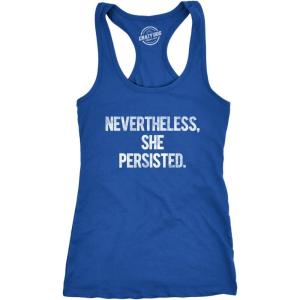 Womens Nevertheless She Persisted Funny Political Congress Senate Fitness Tank Top(Heather Royal)
