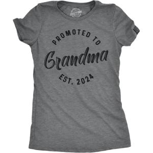 Womens Promoted to Grandma Est 2025 T Shirt Funny New Baby Family Grandmother Tee(2024)