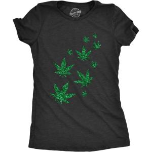 Womens Saint Patricks Day T Shirts for Pubs Funny Drinking Shirts for Women(Heather Black – Glitter Pot)