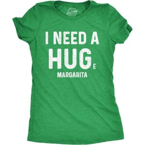 Womens Saint Patricks Day T Shirts for Pubs Funny Drinking Shirts for Women(Heather Green – Huge Margarita)