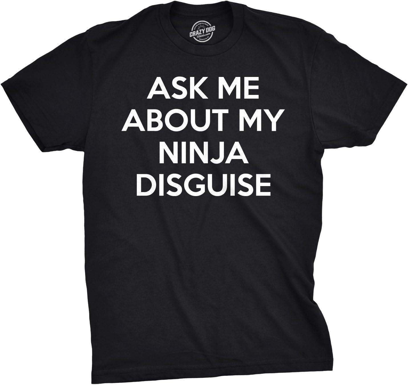 imageToddler Ask Me About My Ninja Disguise T Shirt Cool Karate Face Mask Flip TeeBlack