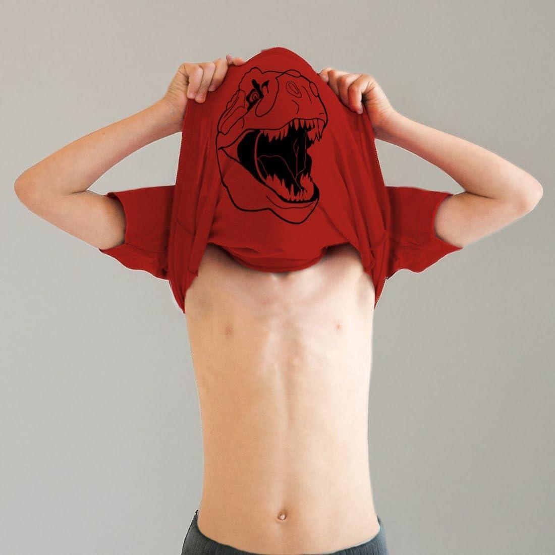 imageYouth Ask Me About My Trex T Shirt Funny Cool Dinosaur Flip Graphic Print KidsRed