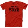 Youth Ask Me About My Trex T Shirt Funny Cool Dinosaur Flip Graphic Print Kids(Red)