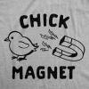 Youth Chick Magnet T Shirt Funny Cut Baby Chicken Novelty Tee(Light Heather Grey)