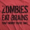 Youth Funny T Shirts Zombies Eat Brains Dont Worry Youre Safe Sarcastic Halloween Graphic Novelty Tee for Kids(Red – Zombies Eat Brains)
