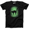 Youth Glow in The Dark Cat T Shirt Cool Halloween Scary Cute Tee for Kids(Black)