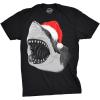 Youth Santa Jaws Funny Holiday Shark Christmas Cool Novelty T Shirt for Kids(Black)
