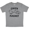 Youth Chick Magnet T Shirt Funny Cut Baby Chicken Novelty Tee(Light Heather Grey)