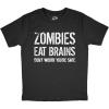 Youth Funny T Shirts Zombies Eat Brains Dont Worry Youre Safe Sarcastic Halloween Graphic Novelty Tee for Kids(Black – Zombies Eat Brains)