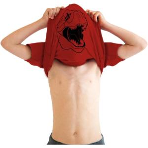 Youth Ask Me About My Trex T Shirt Funny Cool Dinosaur Flip Graphic Print Kids(Red)