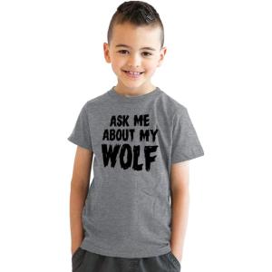 Youth Ask Me Why I Like Full Moons Awesome Werewolf T Shirt Costume for Kids(Light Heather Grey)
