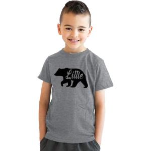 Youth Little Bear for Children Brother Funny Novelty Family T Shirt(Light Heather Grey)