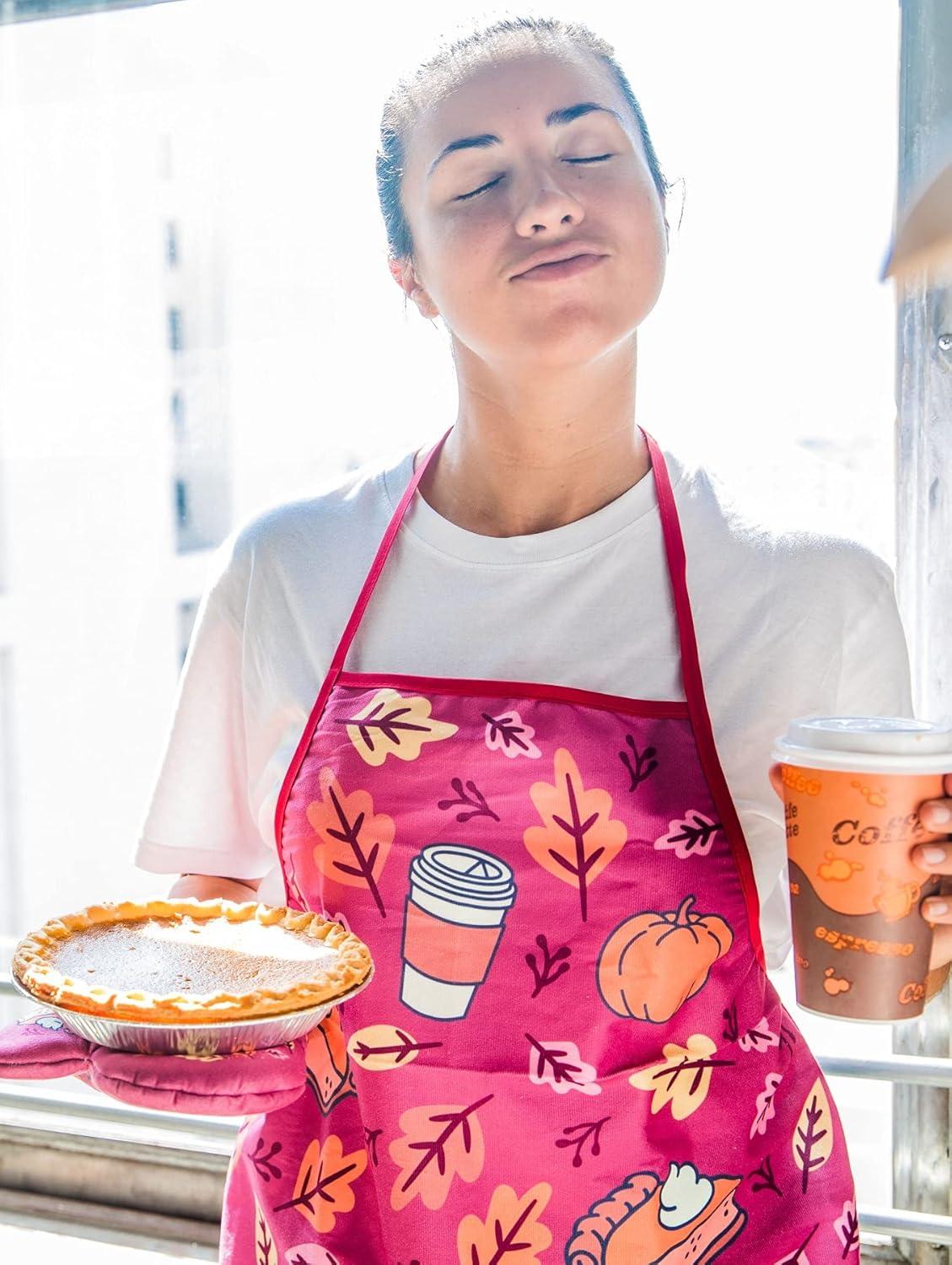 imageCrazy Dog TShirts Pumpkin Spice Funny Fall Autumn Coffee Pumpkin Pie Thanksgiving Kitchen Accessories Funny Graphic Kitchenwear Thanksgiving Cool Food Novelty Cookware Red Oven Mitt ApronOven Mitt Apron