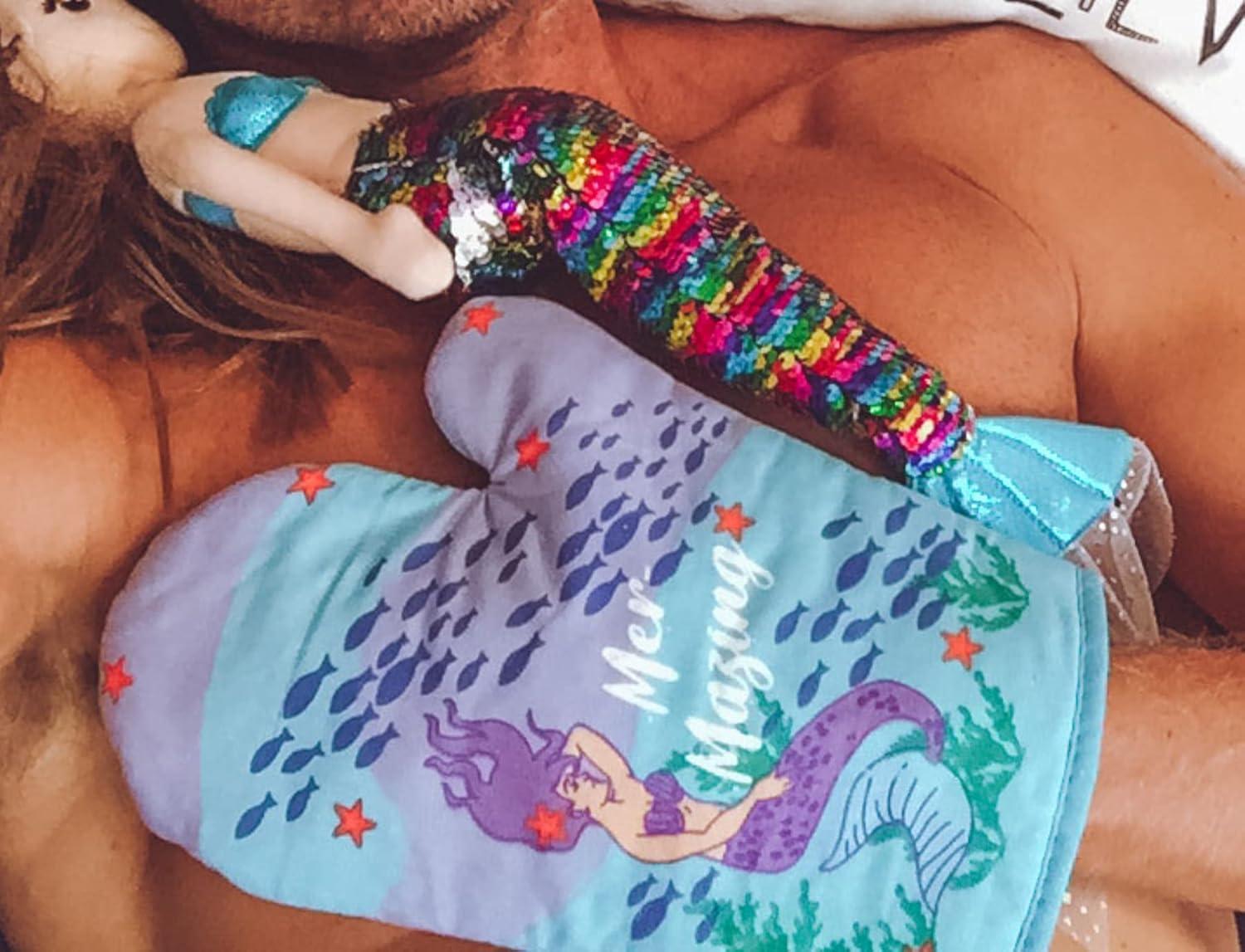 imageFunny Mermaid Oven Mitt MerMazing Ocean Sea Design Heat Resistant Microfiber Kitchen Glove Novelty Cooking Mitt for Baking Summer Meals and Sea Themed KitchensOven Mitt