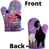 Crazy Cat Lady Funny Pet Kitten Kitty Animal Lover Graphic Kitchen Accessories Funny Graphic Kitchenwear Cool Cat Novelty Cookware Purple Oven Mitt(Oven Mitt + Apron)