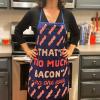 Crazy Dog T-Shirts That’s Too Much Bacon Sand No One Ever Funny Cooking Breakfast Kitchen Accessories Funny Graphic Kitchenwear Cool Food Novelty Cookware Blue Oven Mitt + Apron(Oven Mitt + Apron)