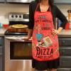 Don’t Worry I Ordered Pizza Just in Case Funny Cooking Humor Graphic Novelty Kitchen Accessories Funny Graphic Kitchenwear Cool Food Novelty Cookware Red Oven Mitt(Apron)