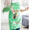 Fitness Taco Funny Kitchen Apron and Oven Mitts Humorous Gym Graphic Novelty Cooking Accessories Funny Graphic Kitchenwear Cinco De Mayo Cool Food Green Oven Mitt(Oven Mitt + Apron)