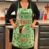 Fitness Taco Funny Kitchen Apron and Oven Mitts Humorous Gym Graphic Novelty Cooking Accessories Funny Graphic Kitchenwear Cinco De Mayo Cool Food Green Oven Mitt(Apron)